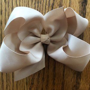 Taupe 4" Boutique Bow  -kids-  (2)  4B2570  Handmade NWT Boutique